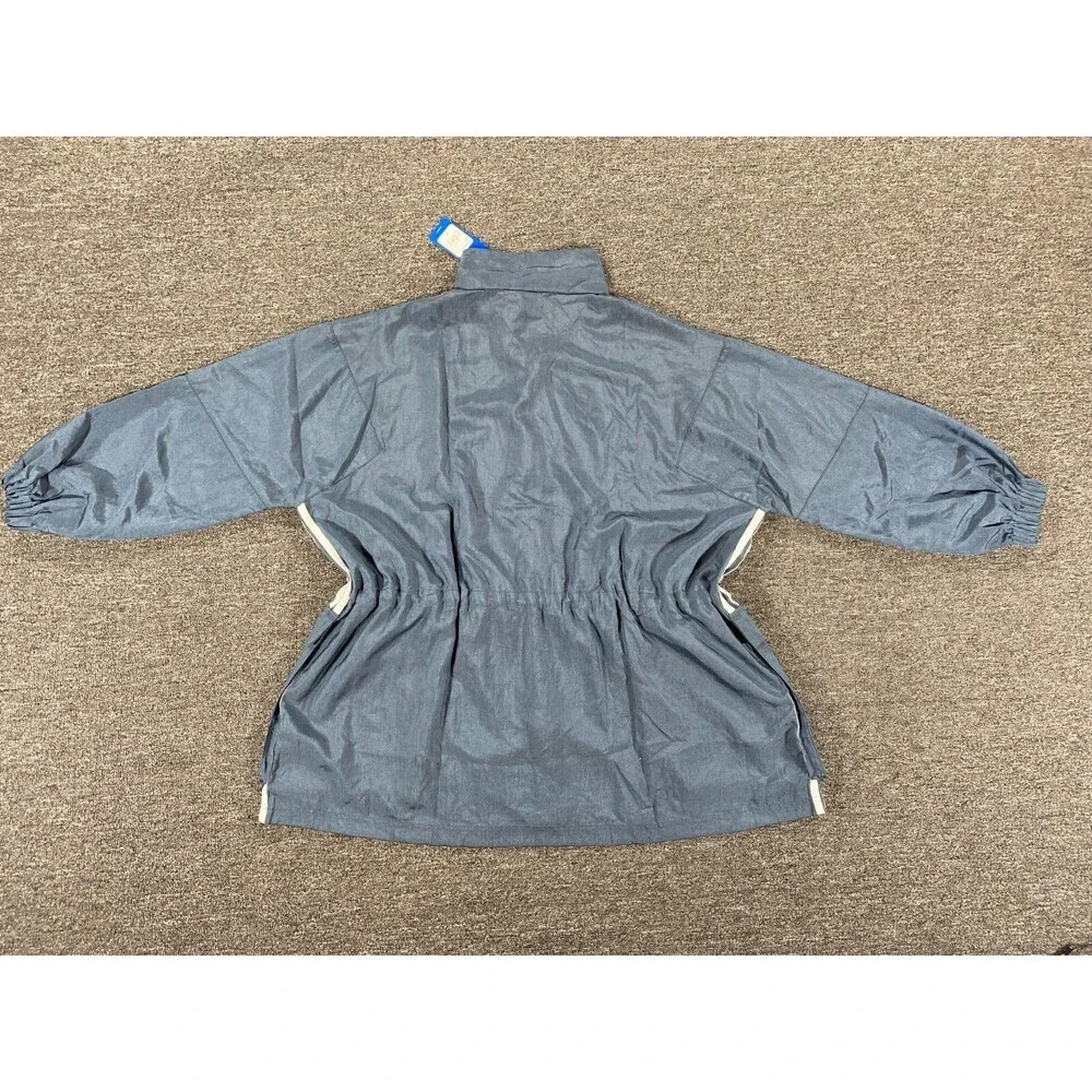 Adidas Jacket Womens Small S Blue Full Zip Oversized Windbreaker Track FU3777 - Picture 11 of 12